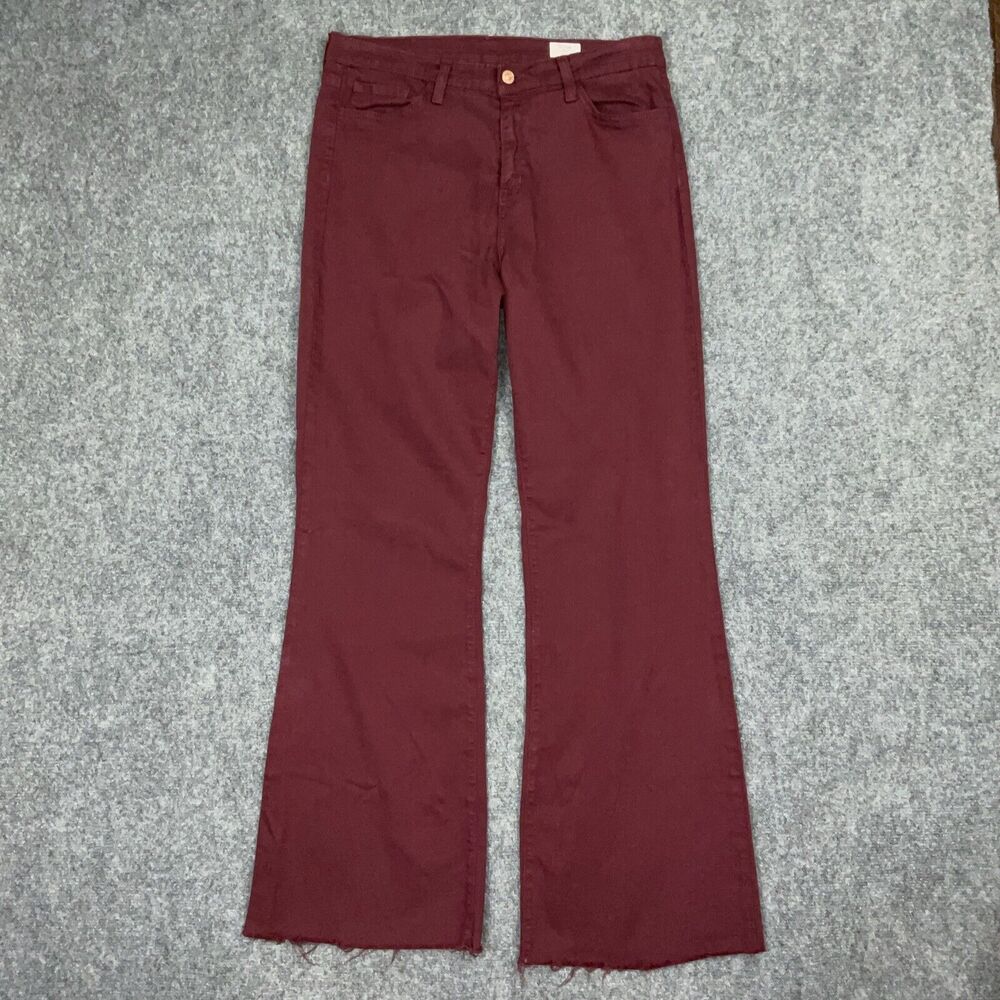 Bridge By Gly Jeans Womens Size 31 Red Brick Denim Mid Flare USA